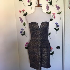 Blue With Gold Flakes Party Dress